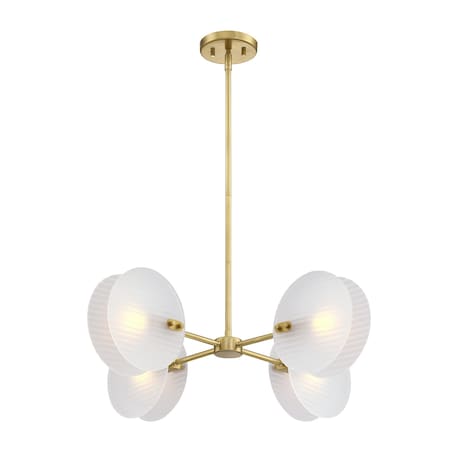Designers Fountain Sky Fall 4-Light Brushed Gold Contemporary Geometric Chandelier for Dining Rooms D311C-4CH-BG